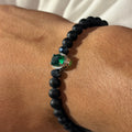 Pulsera Esmeralda con piedra verde y ónix mate